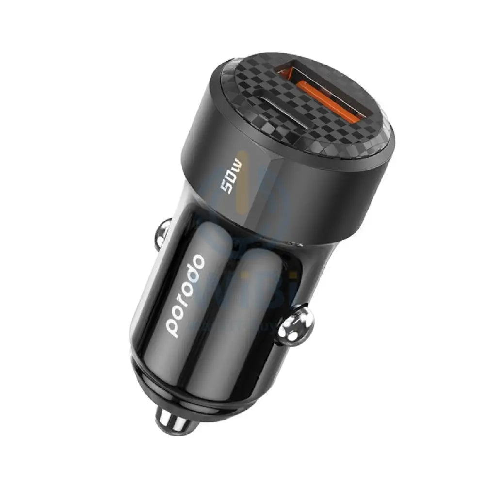 Porodo Dual Port Car Charger - 50W / Black Accessories > Mobiles & Tablets > Mobiles > Car Chargers