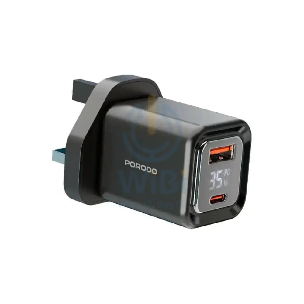Porodo Dual Port Digital Display Quick Charger - 35W / Black – WIBI ...
