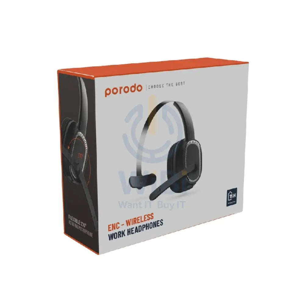 Porodo ENC Wireless Work Headphone - Black Accessories > Audio > Headphones