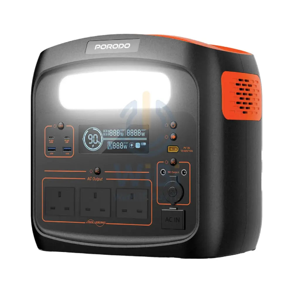 Porodo Forcebase Portable Power Station - 1500W / Black/Orange Accessories > Power Station