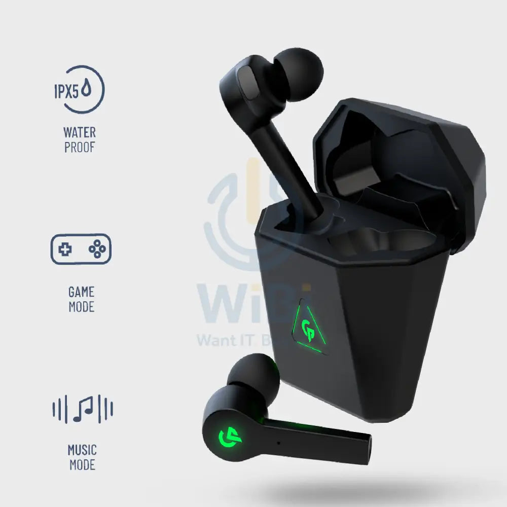 Porodo Gaming True-Wireless Gaming Earbuds - Black Accessories > Mobiles & Tablets