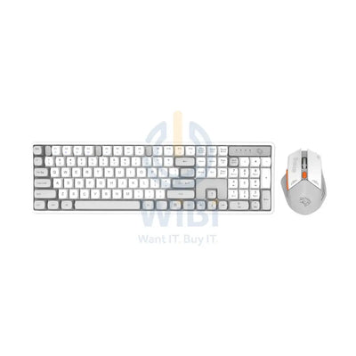 Porodo Gaming Wireless Keyboard Mouse Set - 2.4 GHz / 104 Keys / 1600 DPI / Arabic/English - White / A Accessories >
