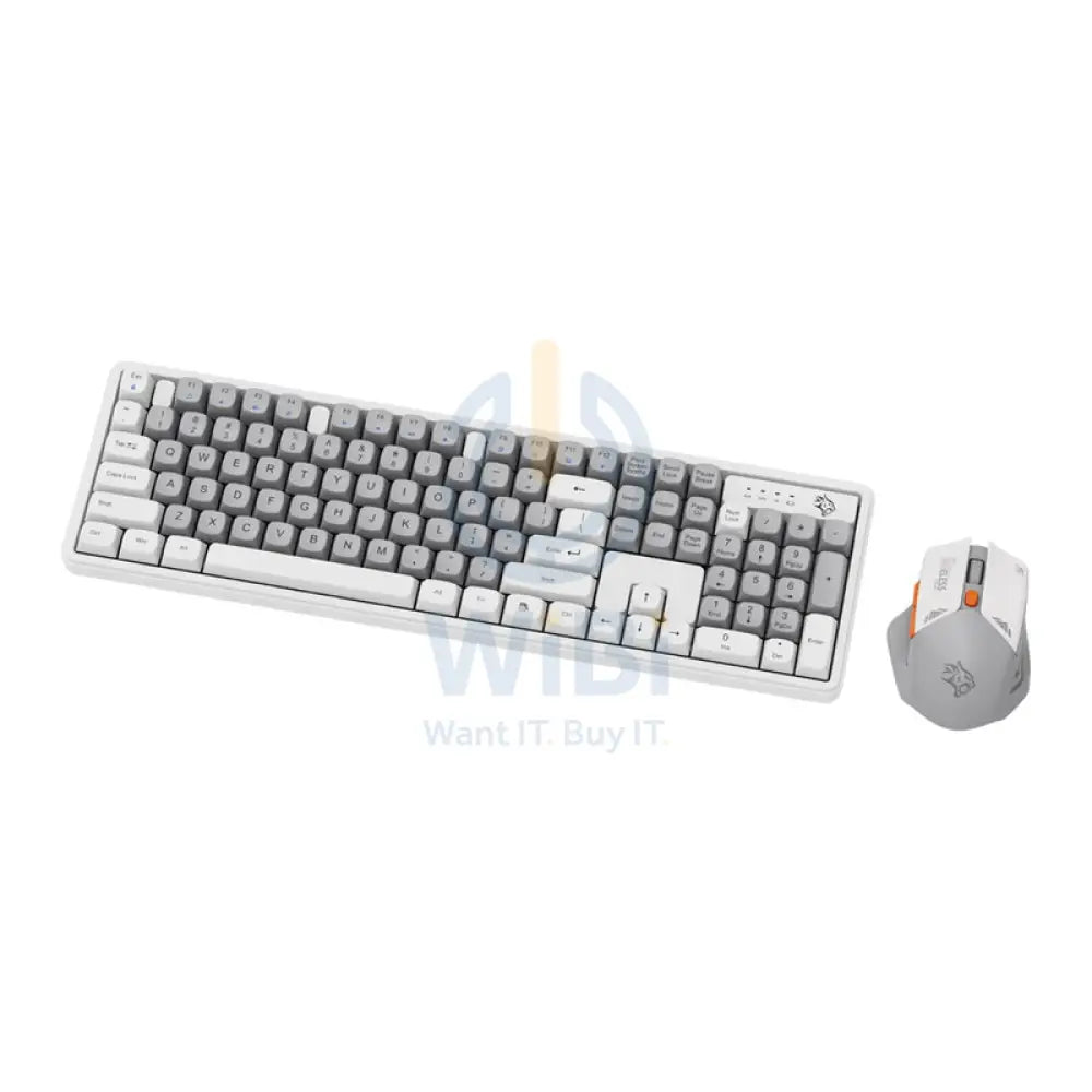 Porodo Gaming Wireless Keyboard Mouse Set - 2.4 GHz / 104 Keys / 1600 DPI / Arabic/English - White / B Accessories >