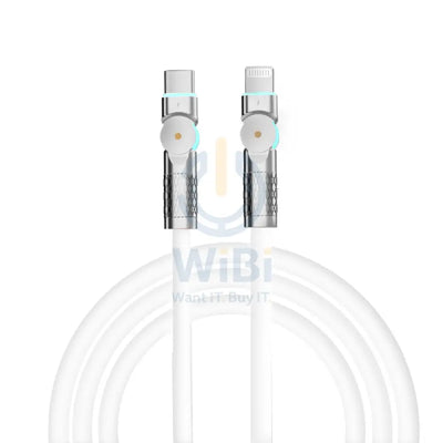 Porodo High-Speed Rotating Connector Data Cable - USB-C / Lightning / 30W / 1 Meter / White Accessories > Cables &