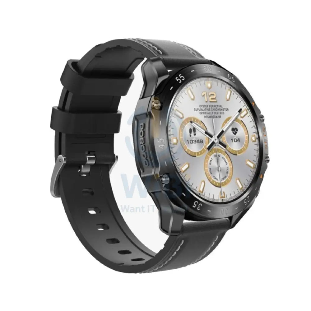Porodo Hype Smartwatch With Earbuds - 400mAh / Black Smart Watches