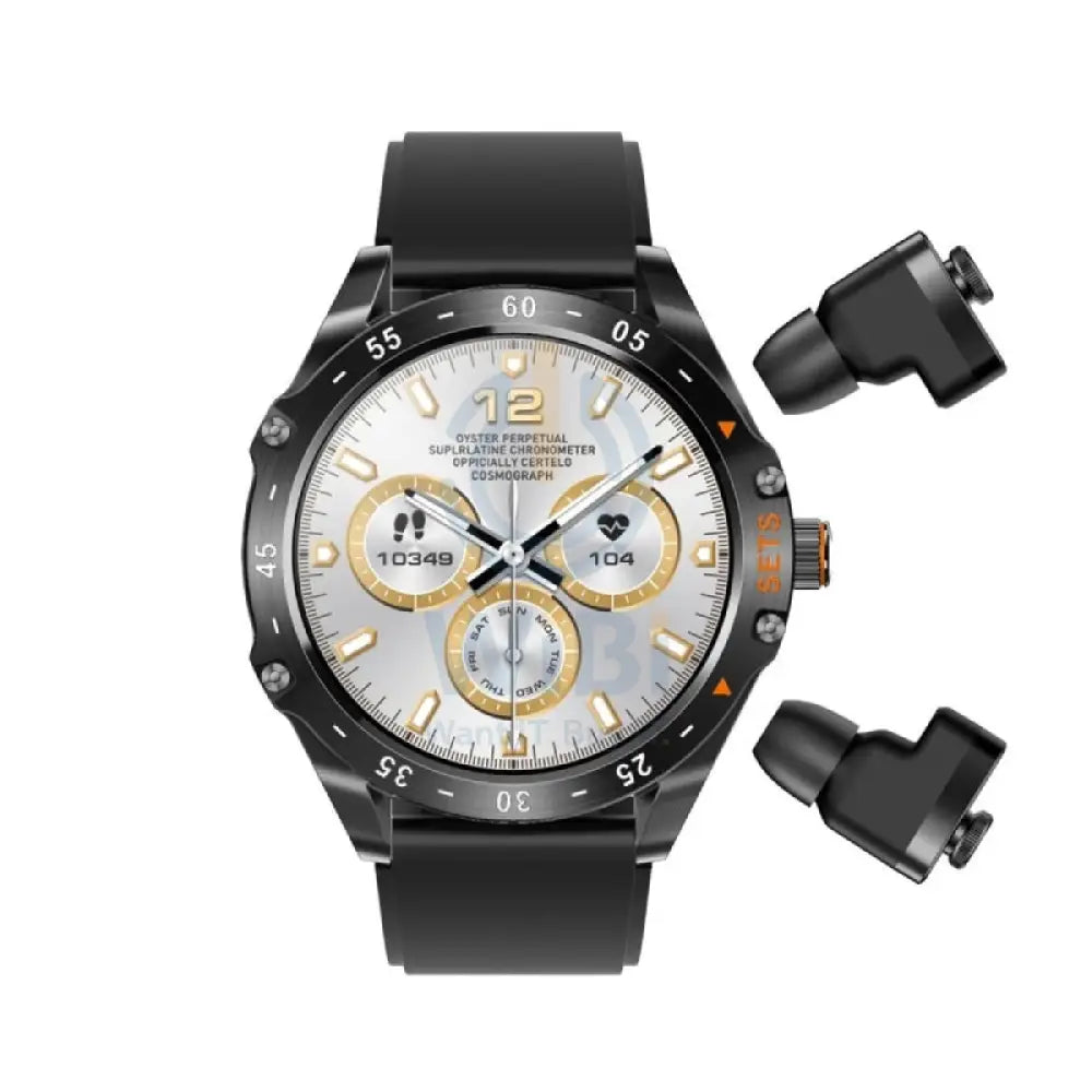 Porodo Hype Smartwatch With Earbuds - 400mAh / Black Smart Watches