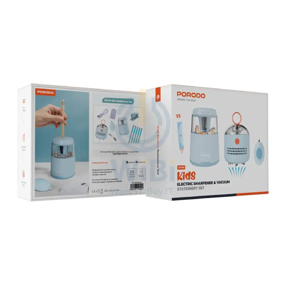 Porodo Kids Electric Sharpener & Vacuum Stationary Set - Type-C / Blue Accessories > Smart Devices