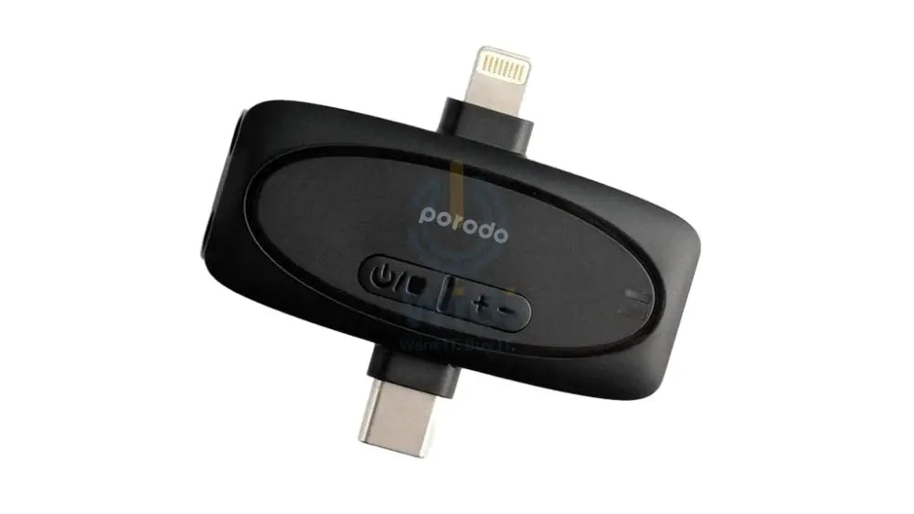 Porodo Lavalier Microphone - Dual Mic / Dual Connector / Black Accessories > Audio > Microphone > Offer Zone