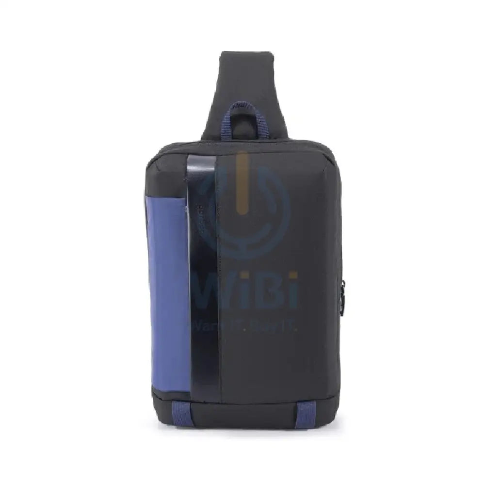 Porodo Lifestyle Cross Body Sling Bag With Fingerprint Lock - Black/Blue Accessories > Bag