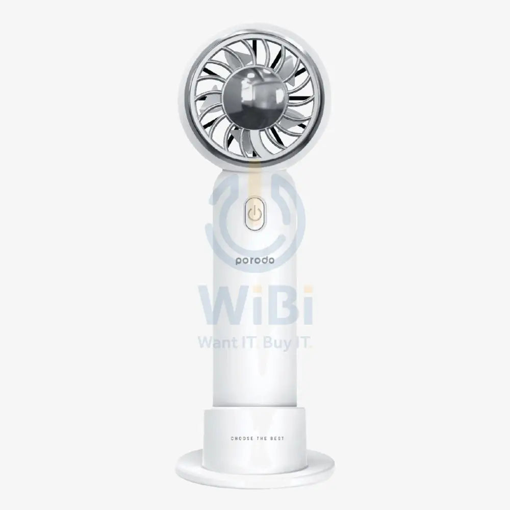 Porodo Lifestyle Portable Handheld Turbo Fan With Cold Compress - White Accessories > Smart Devices