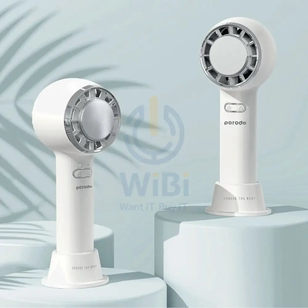 Porodo Lifestyle Portable Handheld Turbo Fan With Cold Compress - White Accessories > Smart Devices
