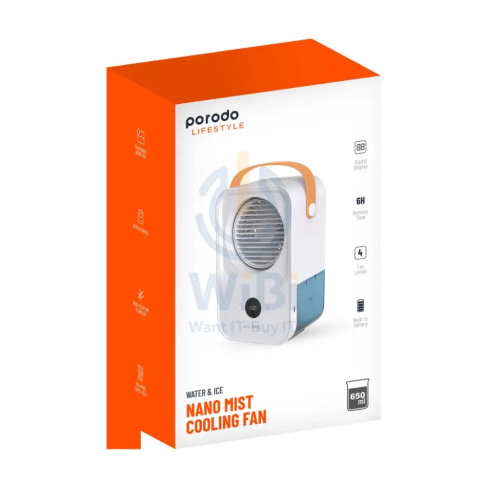Porodo Lifestyle Water & Ice Nano Mist Cooling Fan - White Accessories > Other Accessories