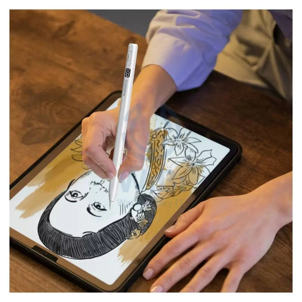 Porodo Magnetic Active Stylus Pen - 100mAh / White Accessories > Mobiles & Tablets > Tablets > Stylus & Pencil