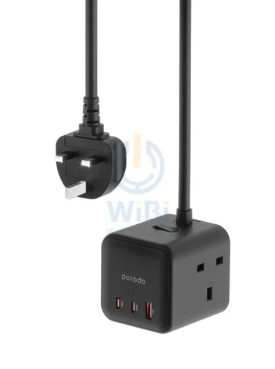 Porodo Multi-Port GaN Power Cube Charger - Black Accessories > Power Adapters