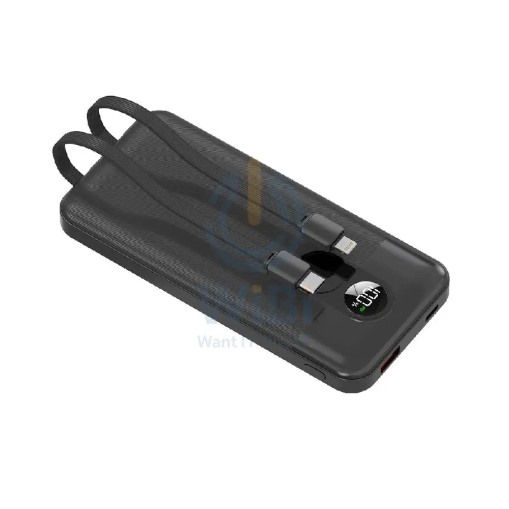 Porodo PowerBank Integrated Cable - 10000mAh / Black Accessories > Power Bank