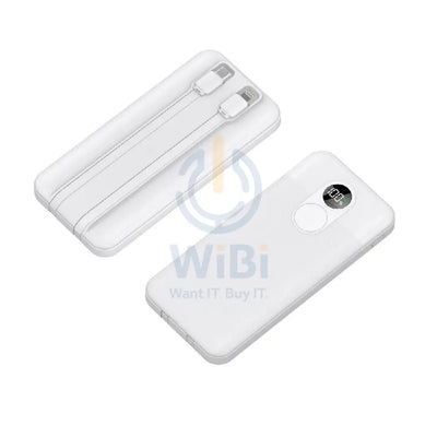 Porodo PowerBank Integrated Cable - 10000mAh / White Accessories > Power Bank