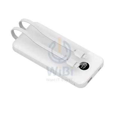 Porodo PowerBank Integrated Cable - 10000mAh / White Accessories > Power Bank