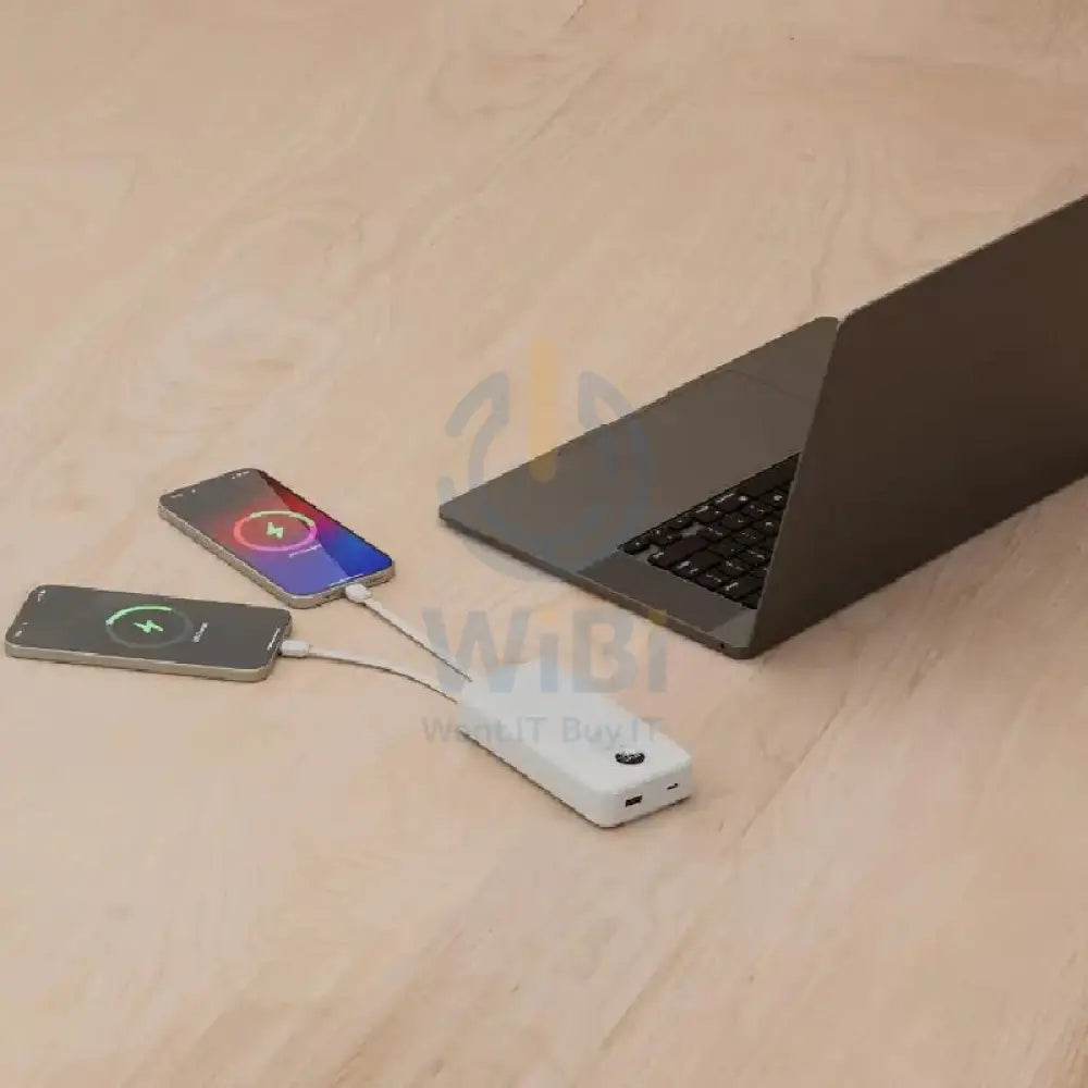 Porodo PowerBank Integrated Cable - 20000mAh / White Accessories > Power Bank