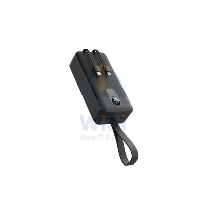 Porodo PowerBank Integrated Cable - 30000mAh / Black Accessories > Power Bank