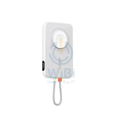 Porodo Slim Power Bank - 5000mAh / Lightning Cable / Integrated / White Accessories > Power Bank