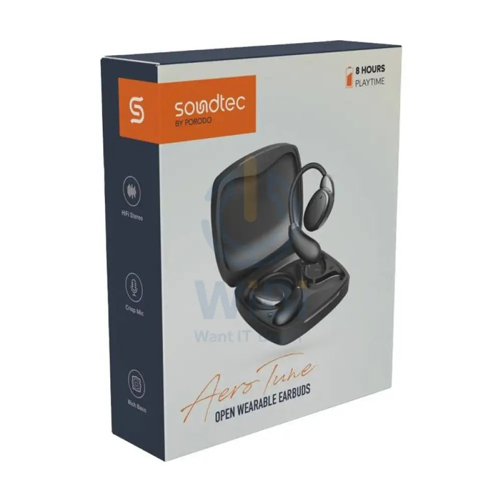 Porodo Soundtec Aero Tune Open Earbuds - Wireless / Black Accessories > Audio > Headphones