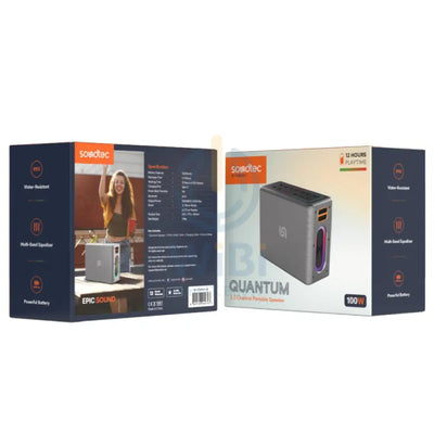 Porodo Soundtec QUANTUM 2.2 Channel Portable Speaker - Wireless / Silver Accessories > Audio > Speakers
