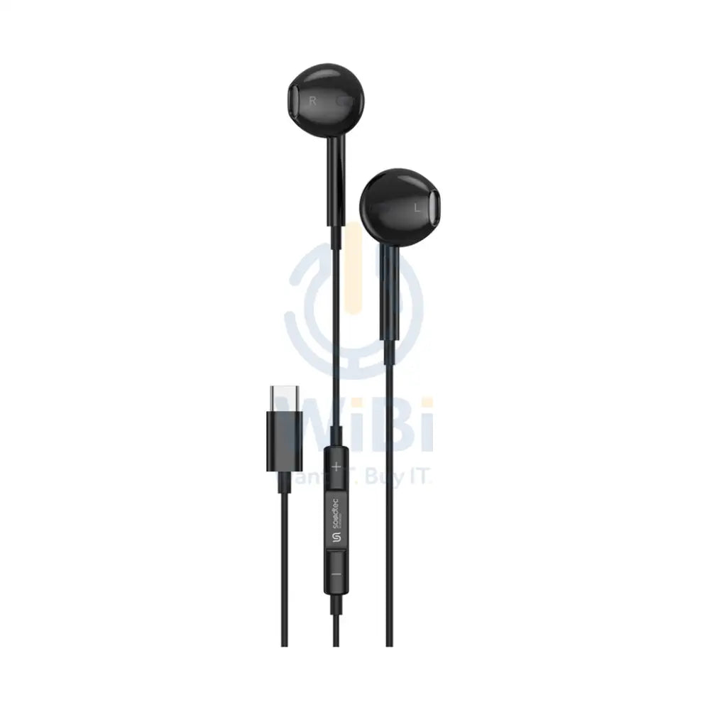 Porodo Soundtec Stereo Earphones Type-C - Black Accessories > Audio > Headphones