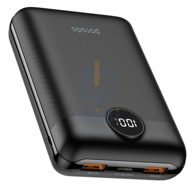 Porodo Super Compact 20W PD & QC3.0 Power Bank 20000mAh With 3-Output Fast Charging - Black Accessories > Power Bank