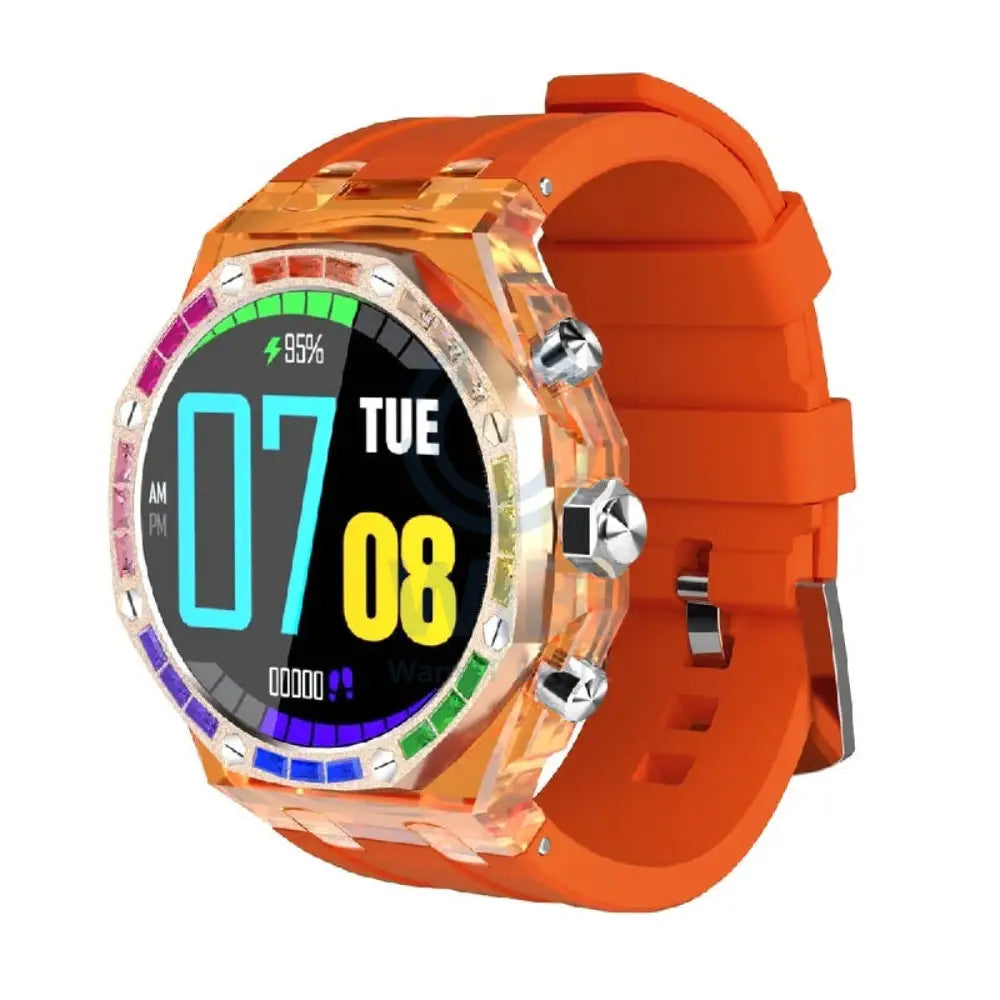 Porodo Transparent Cristallo AP Smartwatch - 260mAh / Orange Smart Watches