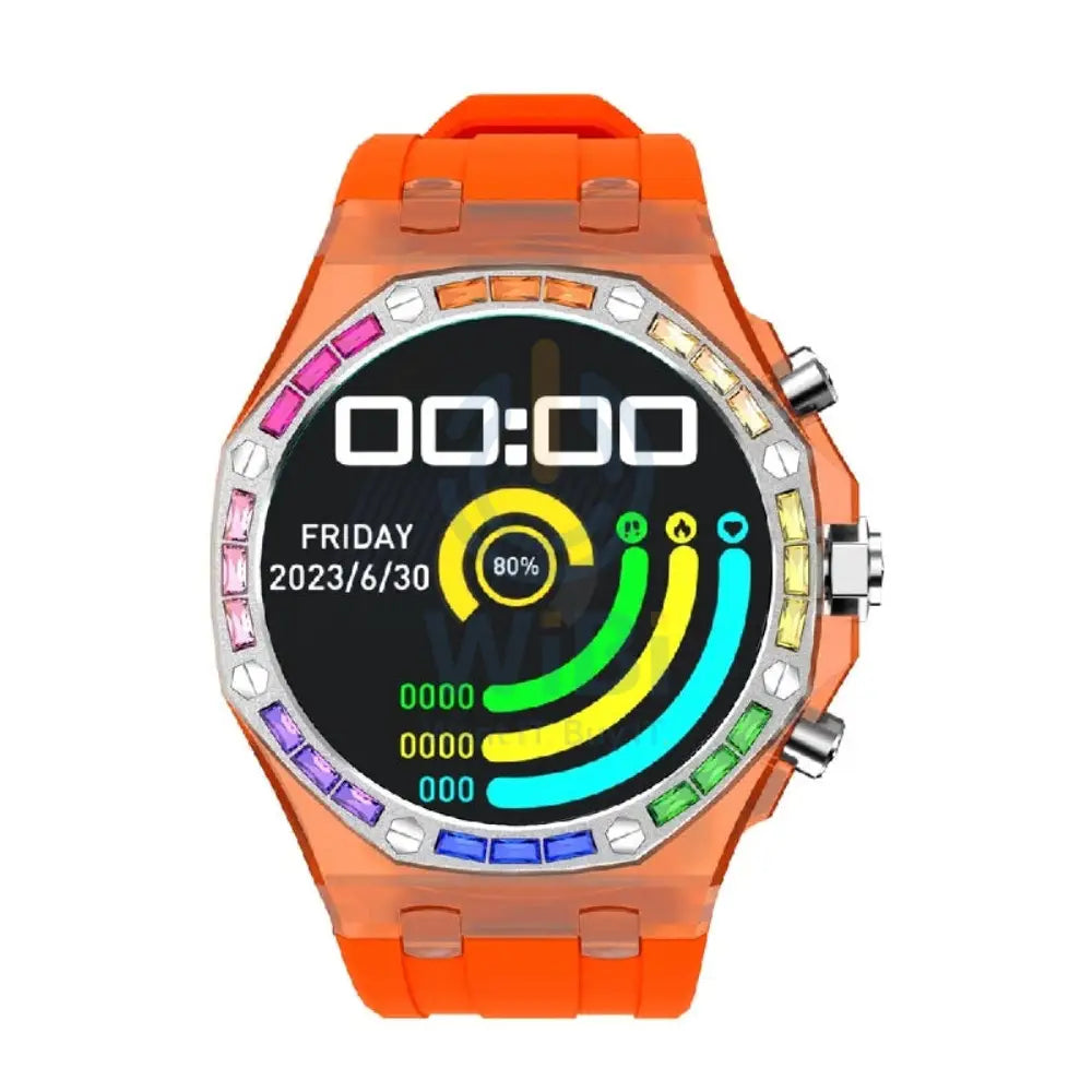 Porodo Transparent Cristallo AP Smartwatch - 260mAh / Orange Smart Watches