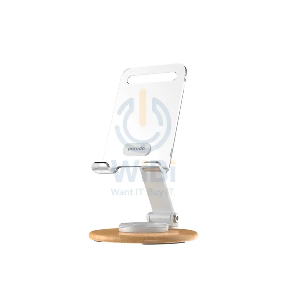 Porodo Transparent Mobile Stand - White Accessories > Mobiles & Tablets > Mobiles > Mobile Holder / Stands