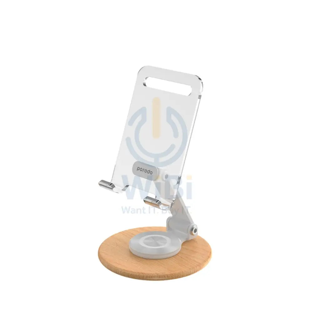 Porodo Transparent Mobile Stand - White Accessories > Mobiles & Tablets > Mobiles > Mobile Holder / Stands