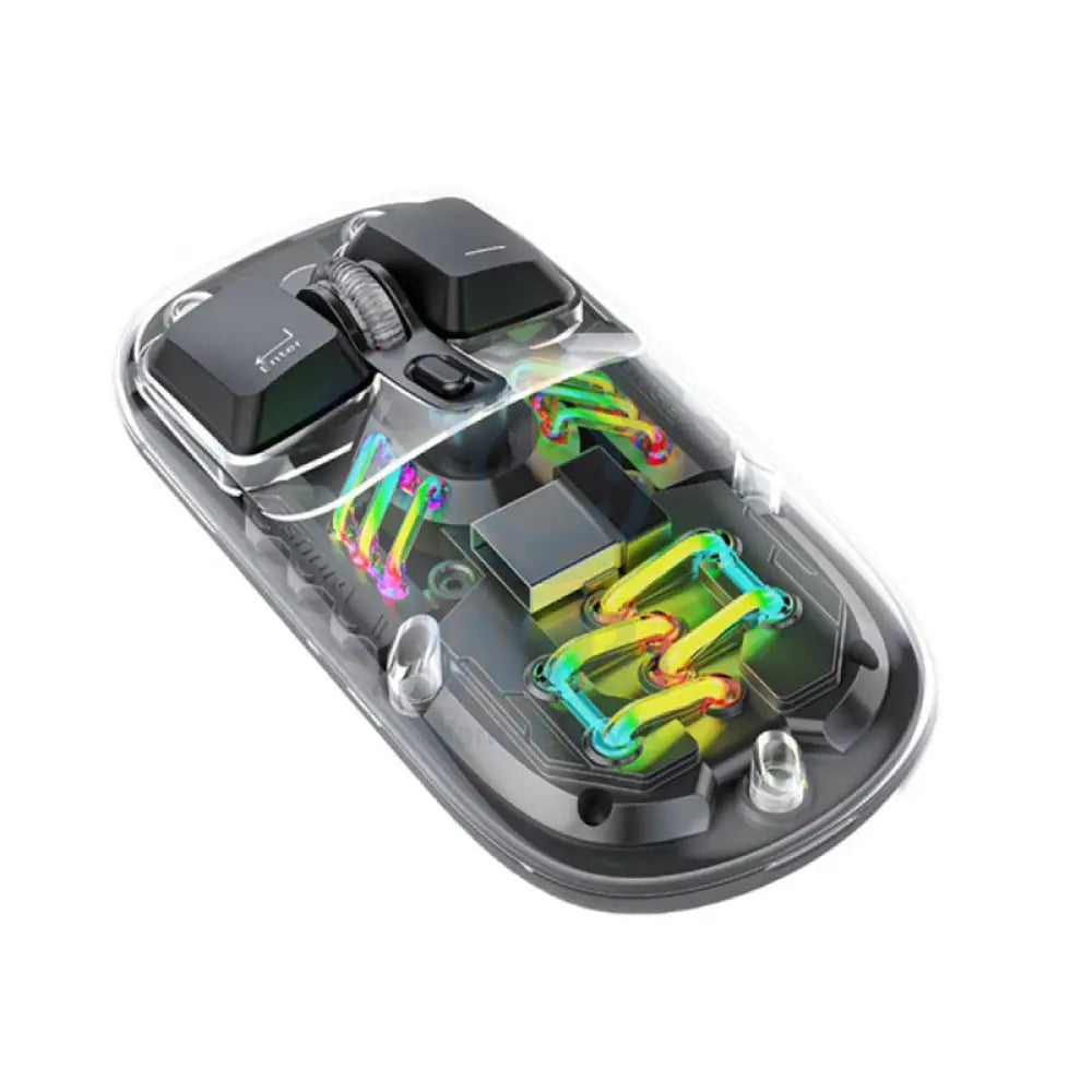 Porodo Transparent Mouse - Wireless / 1600 Dpi / 400mAh / USB-C / Black Accessories > Keyboard & Mouse
