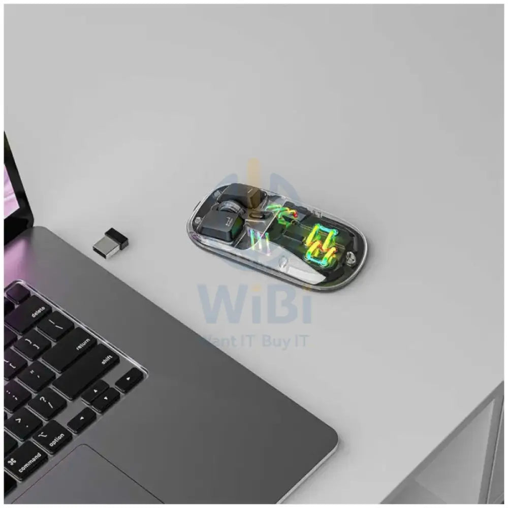 Porodo Transparent Mouse - Wireless / 1600 Dpi / 400mAh / USB-C / Black Accessories > Keyboard & Mouse