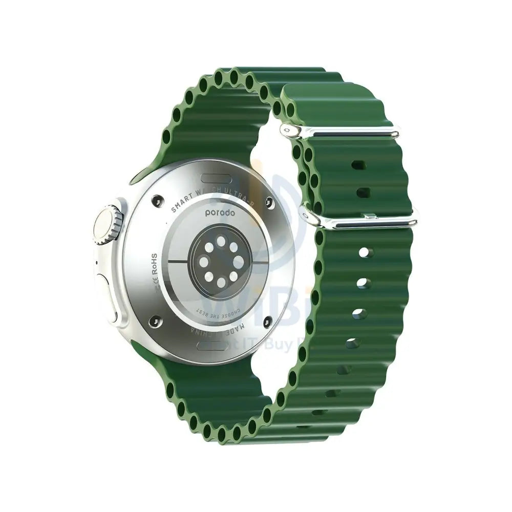 Porodo Ultra Evo Smart Watch 1.51’’ Wide Touch Screen - Green Strap Smart Watches