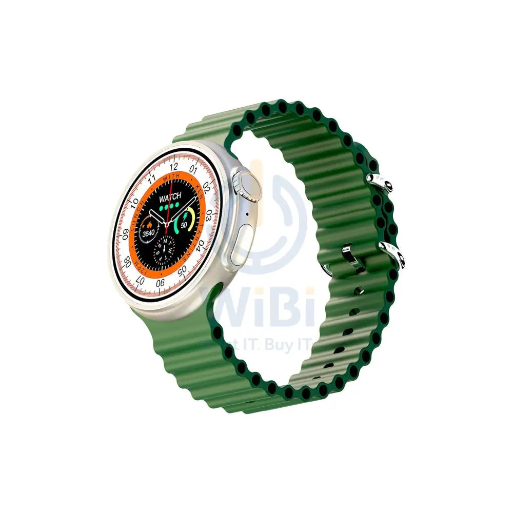 Porodo Ultra Evo Smart Watch 1.51’’ Wide Touch Screen - Green Strap Smart Watches