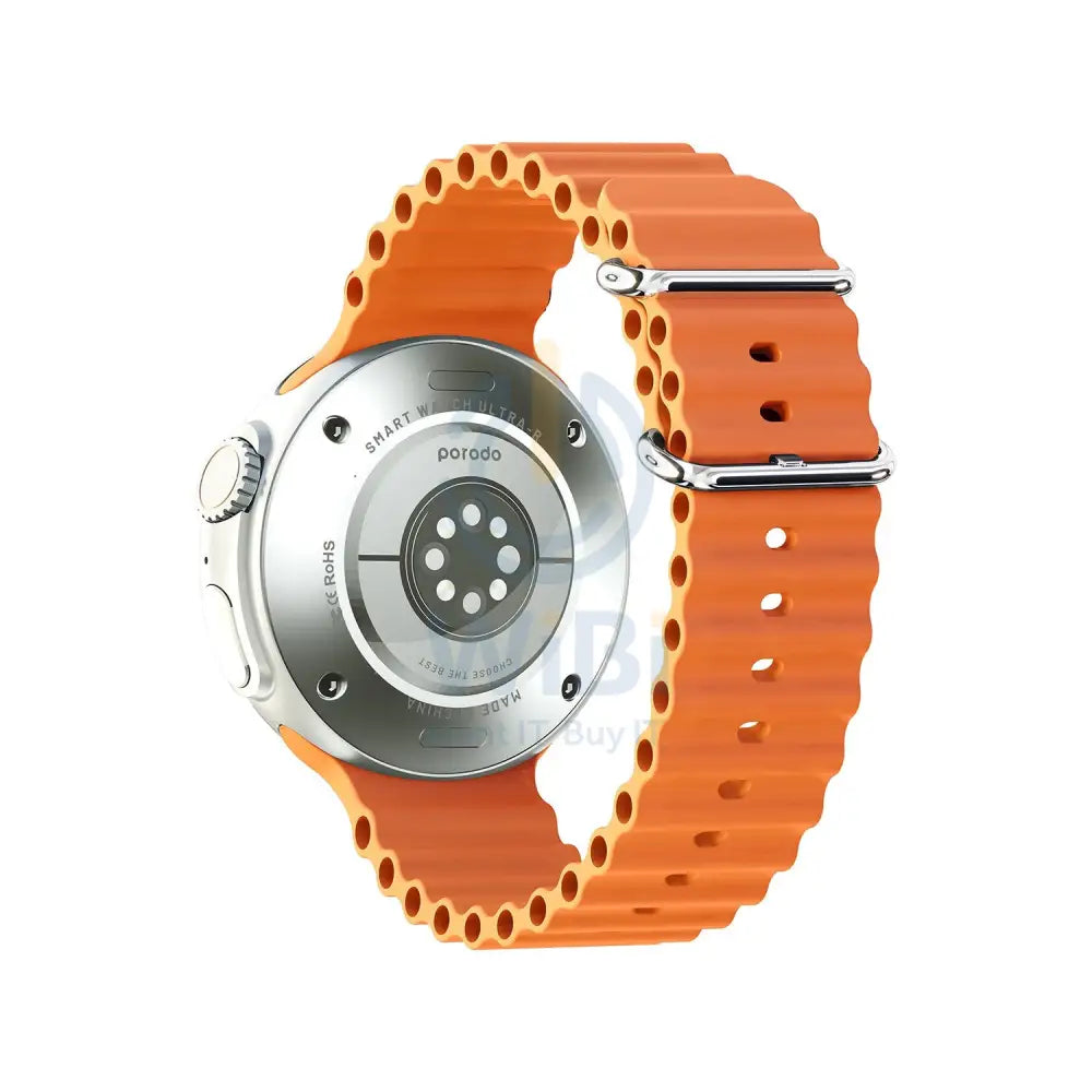 Porodo Ultra Evo Smart Watch 1.51’’ Wide Touch Screen - Orange Strap Smart Watches