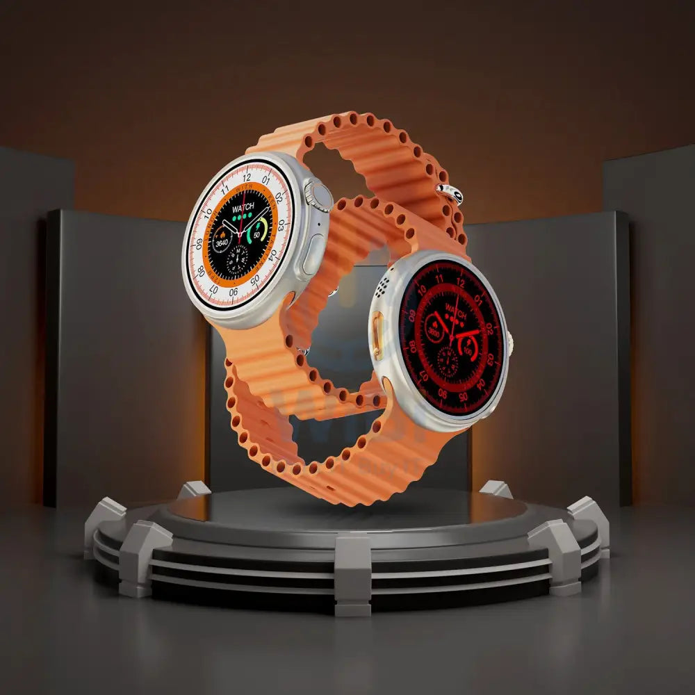 Porodo Ultra Evo Smart Watch 1.51’’ Wide Touch Screen - Orange Strap Smart Watches