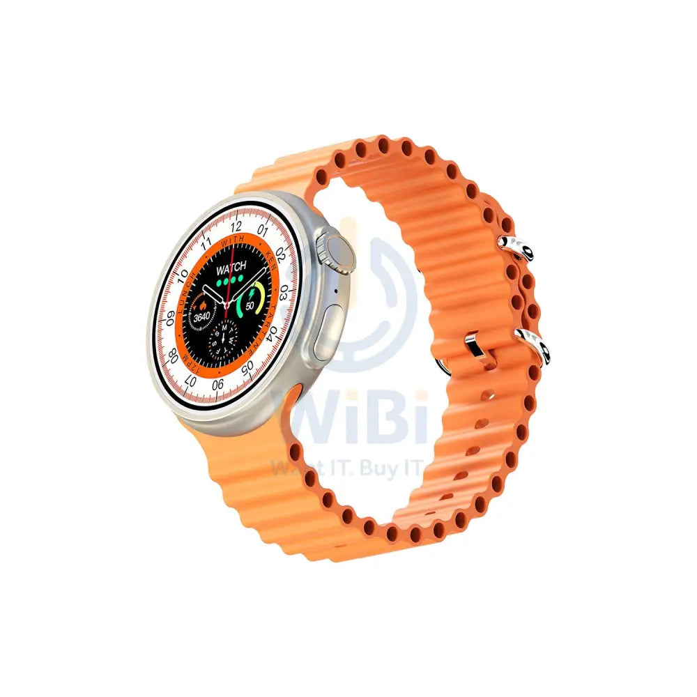 Porodo Ultra Evo Smart Watch 1.51’’ Wide Touch Screen - Orange Strap Smart Watches