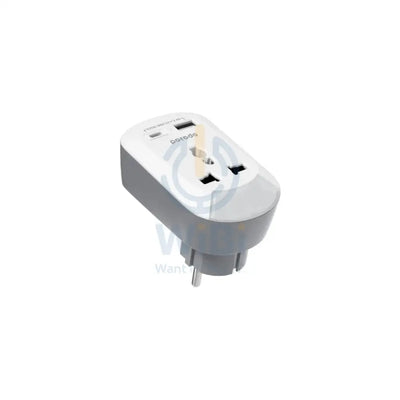 Porodo Universal AC Socket EU Plug Adapter - USB-A / USB-C / White Accessories > Power Adapters