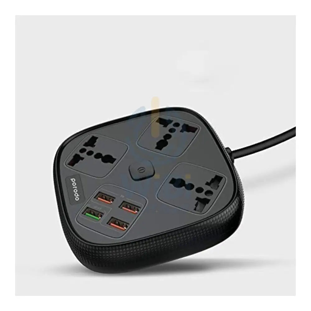 Porodo Universal Power Socket - 3 Socket / USB / Black Accessories > Power > Power Protection > Surge Protector