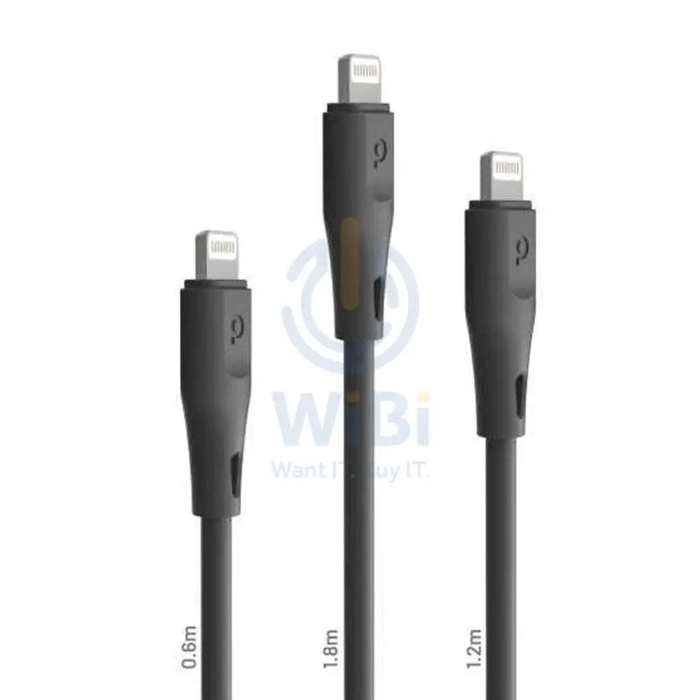 Porodo USB Cable Lightning Connector Combo Durable Fast Charge and Data Cable (0.6m + 1.2m + 1.8m) - Black Accessories