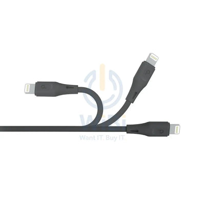 Porodo USB Cable Lightning Connector Combo Durable Fast Charge and Data Cable (0.6m + 1.2m + 1.8m) - Black Accessories
