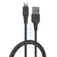Porodo USB Cable Lightning Connector Durable Fast Charge and Data Cable (2M 2.4A) - Black Accessories > Cables &
