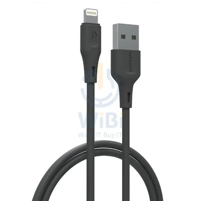 Porodo USB Cable Lightning Connector Durable Fast Charge and Data Cable (2M 2.4A) - Black Accessories > Cables &