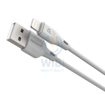 Porodo USB Cable Lightning Connector Durable Fast Charge and Data Cable (2M 2.4A) - White Accessories > Cables &