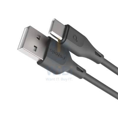 Porodo USB Cable Type-C Connector 3A Durable Fast Charge and Data Cable (1.2m/4ft) - Black Accessories > Cables &