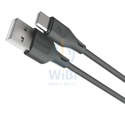 Porodo USB Cable Type-C Connector 3A Durable Fast Charge and Data Cable (2m 3A) - Black Accessories > Cables &
