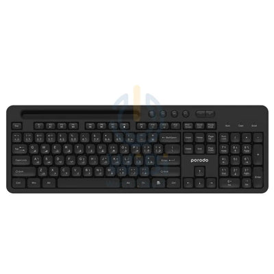 Porodo Wireless 2.4G + BT Keyboard with Pen/Phone Tray and Mouse - Black Accessories > Keyboard & Mouse