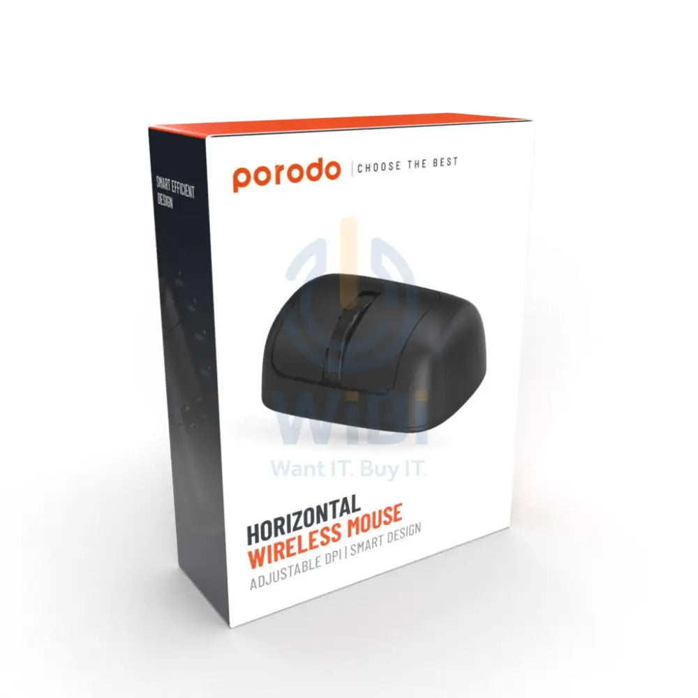 Porodo Wireless Horizontal Mouse DPI 2000 - Black Accessories > Keyboard & Mouse